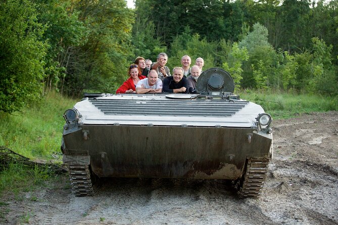 BMP tank driving experience Prague - Pickup from central Prague, meeting point in Milovice, and timing reality