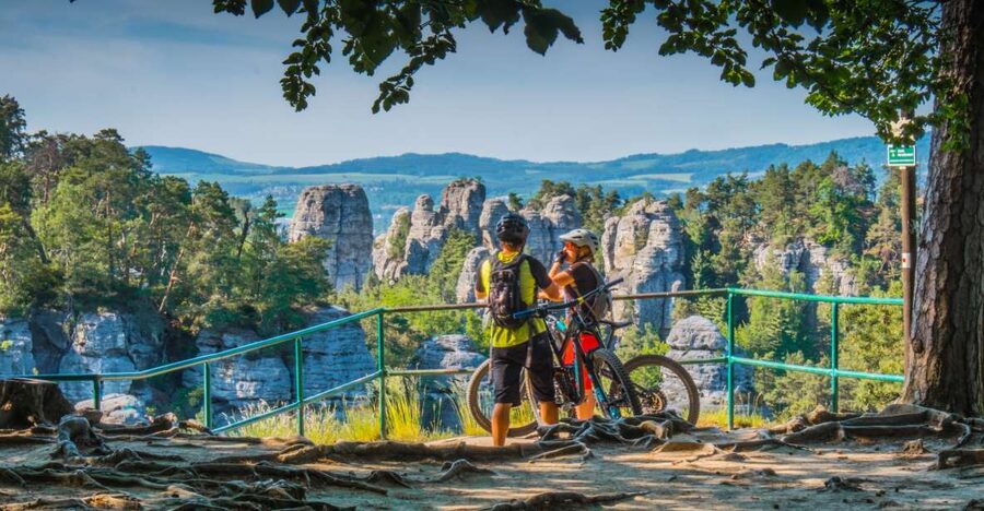 From Prague: E-Mountain Biking Trip to the Bohemian Paradise - Trosky Castle early on: first views after about 10 km