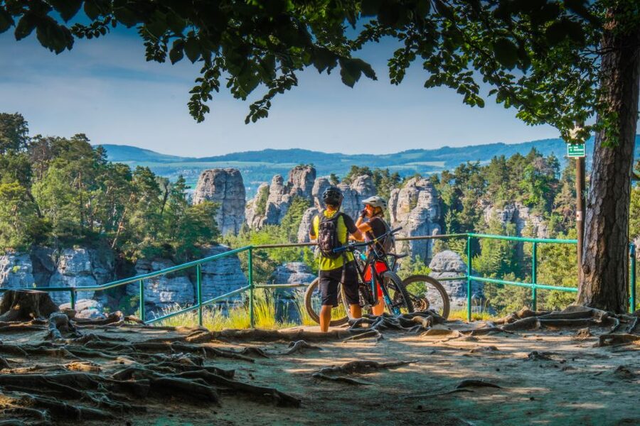 From Prague: E-Mountain Biking Trip to the Bohemian Paradise - Through a sandstone gorge: millions of years showing off
