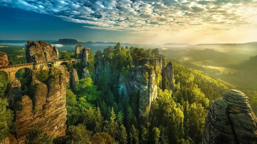 From Prague: Tour to Saxon and Bohemian Switzerland - Crossing Into Germany: Bastei Bridge in Saxon Switzerland