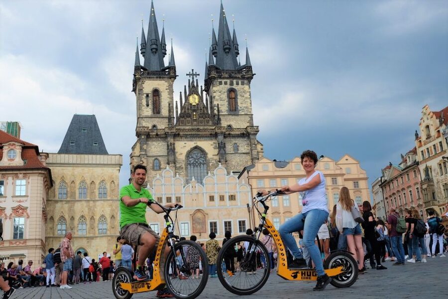 Prague: 2-Hour Old District & Riverside E-Scooter Tour - Getting comfortable on the e-scooter (helmet, water, practice run)
