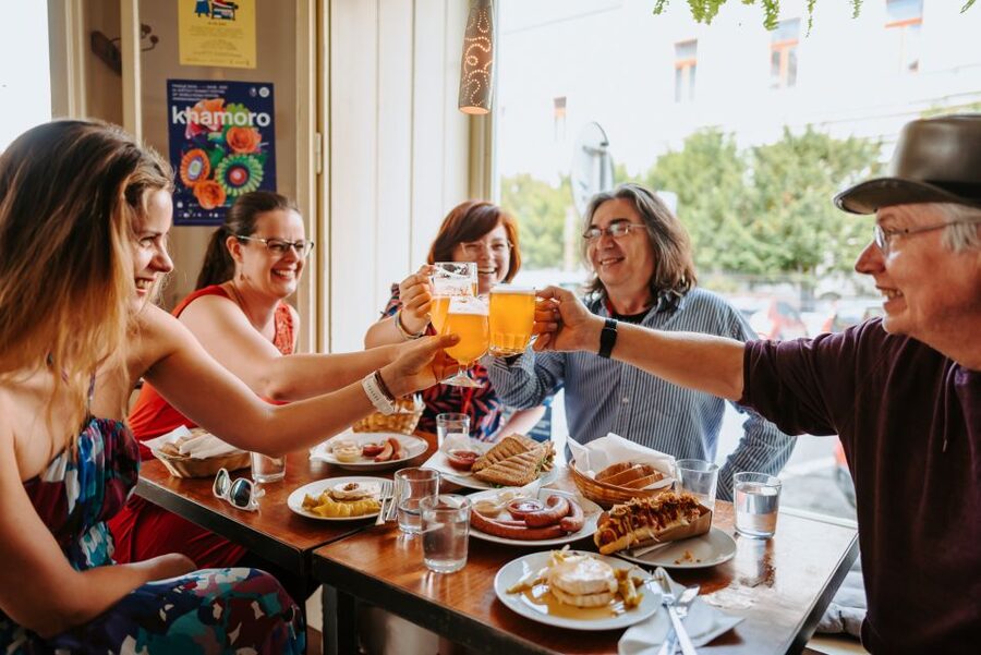 Prague: Award-Winning Old Town Food Tour with Four Drinks - The scenic walk breaks: why they matter on a 3.5 hour tour