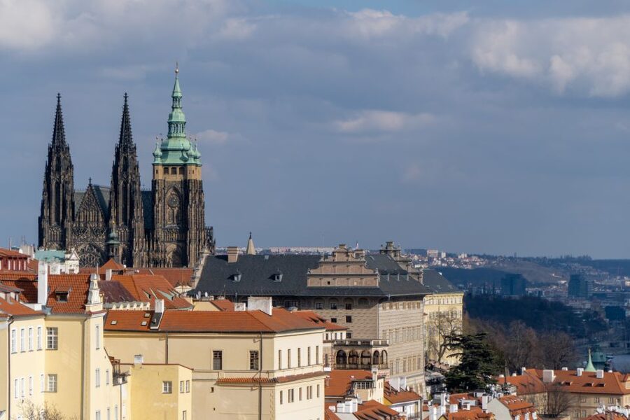 Prague: Castle Grounds & Highlights Walking Tour small-group - Security gate to the Cathedral: what you actually see on the grounds