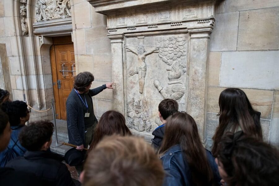 Prague Castle Interiors, Bus Tour and Vltava River Cruise - St. George’s Basilica and the Double Staircase to St. Ludmila
