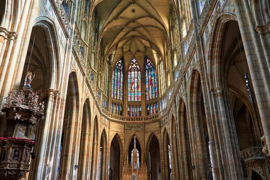 Prague Castle St. Vitus Cathedral, Royal Palace, St. George's Basilica - St. Vitus Cathedral: coronations, Wenceslas, and the crown chamber