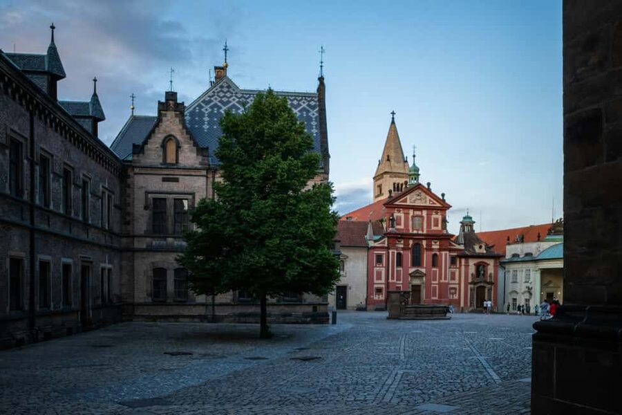 Prague Castle St. Vitus Cathedral, Royal Palace, St. George's Basilica - The Old Royal Palace: crown jewels, the throne room, and the Defenestration