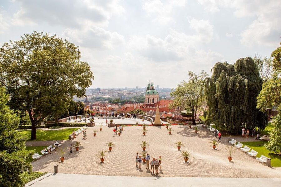 Prague City 3-Hour Tour with Changing of the Guard - Walking down after the cathedral: Lobkowicz Palace coffee and the Castle area flow