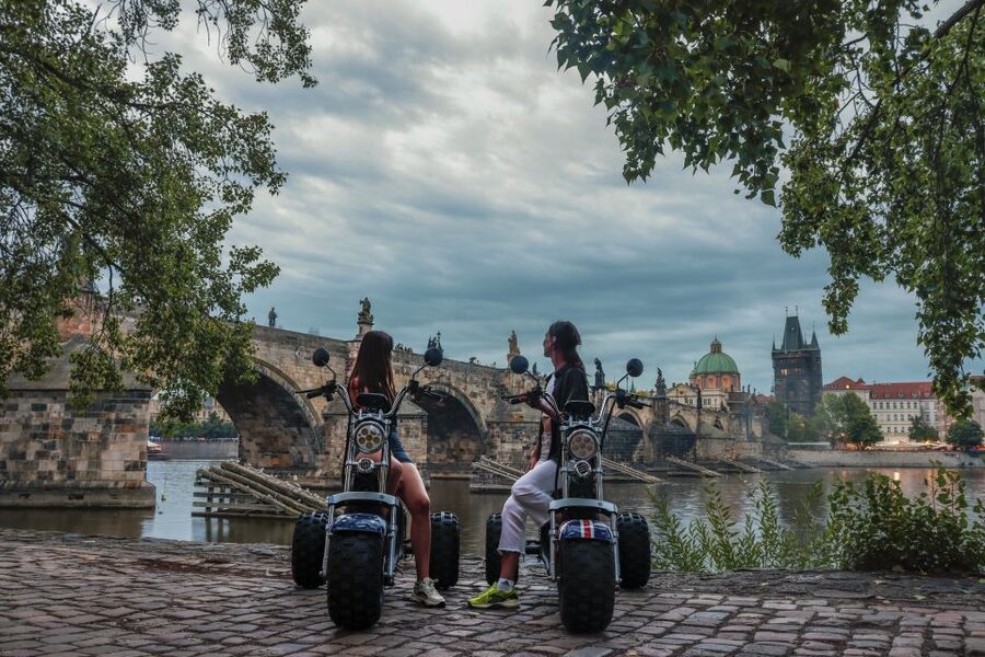 Prague City sightseeing in Night Trike Tour - Letná Park, the Metronome, and the Best Night-View Payoff