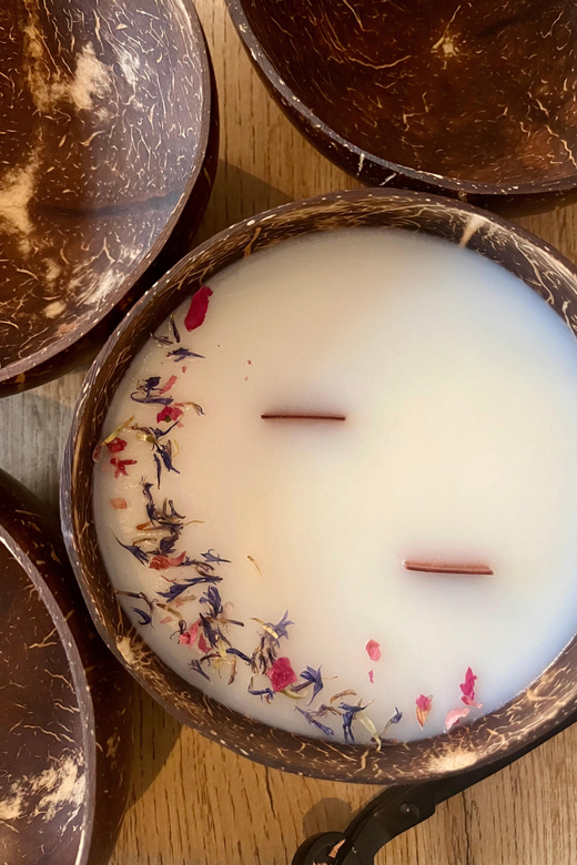 Prague: Coconut Candle Workshop - Decorating With Wax Colors, Dried Flowers, and Spice Detail