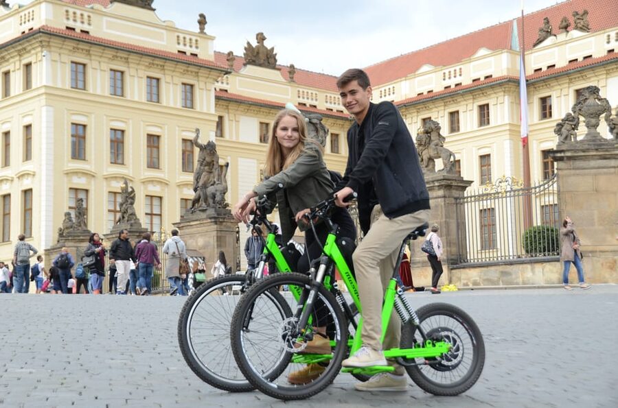 Prague Electric Scooter and eBike Grand Tour - Letná Park viewpoints, then Petřín Hill for that Prague wow factor
