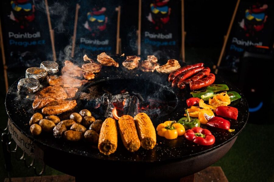 Prague: Giant Football Darts Game with Round of Beers & BBQ - BBQ time: 1 hour of grilling with a 400-gram meat portion