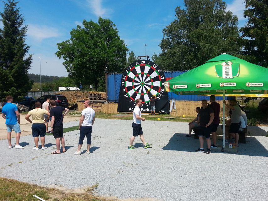 Prague: Giant Football Darts Game with Round of Beers & BBQ - Price and value: why $88 for 3 hours can make sense