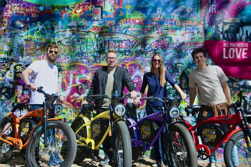 Prague: Grand City Tour on Fat e-Bike - John Lennon Wall: A Fun Finale With Free Time