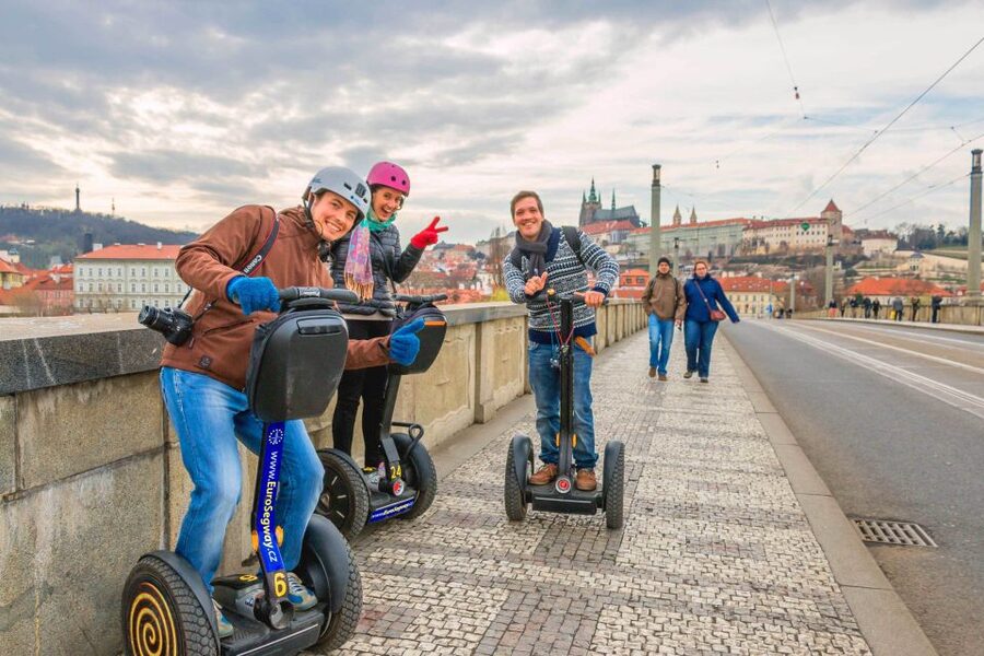 Prague: Grand Segway and eScooter Live Guided City Tour - From Euro Segway Prague Tours to your first roll: training, gear, and pacing