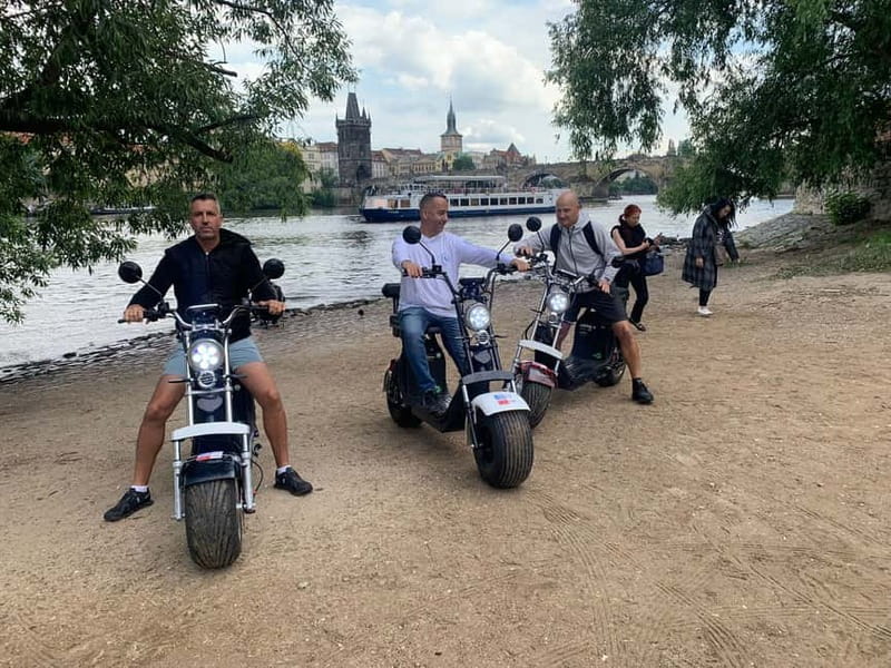 Prague: Guided Fat Tire e-Scooter Tour - Petrin Park downhill energy, plus Lennon Wall and Charles Bridge area