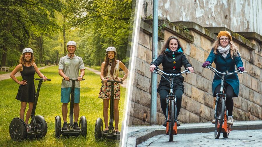 Prague Highlights: Segway & E-Scooter Tour with Taxi Pick-Up - Strahov Stadium Segway time, plus those “how did we get there” lanes