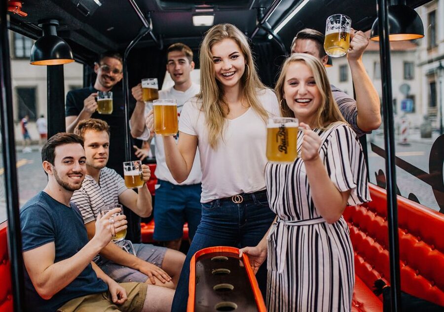 Prague: Party Beer Bus - Dancing House, Wenceslas Square, and the Night-Sight Vibe