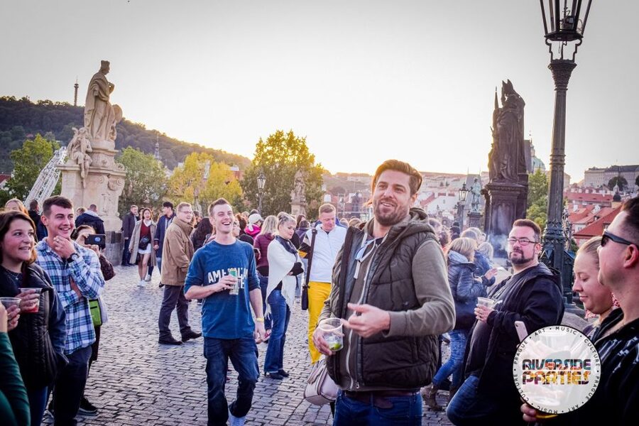 Prague Riverside Parties Tour - Art Installations, Irreverent Stops, and the Wall Moment