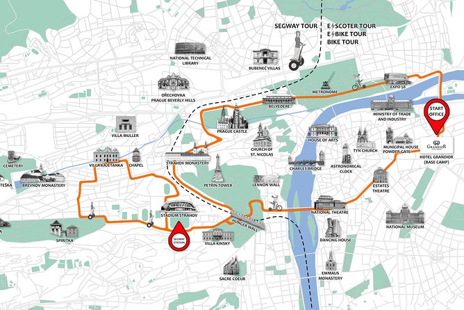 Prague Segway & E-Scooter Grand City Tour - Queen Anne’s Summer Palace and the Castle Hill Area