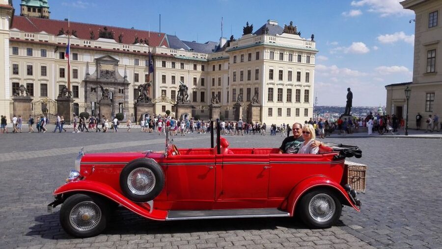 Prague: Vintage Car Ride and Walking Tour - The Drive-By Stops: Wenceslas, Dancing House, Municipal House, National Theater