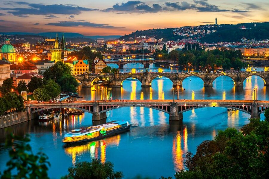 Prague: Vltava River Night Cruise with Buffet - Where You Start: Čechův Bridge, Old Town Views, and Getting Settled