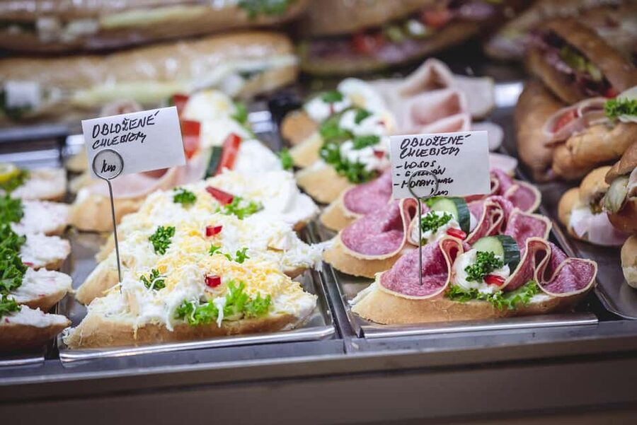 Secret walking Food Tour Prague - Chlebíčky at a traditional deli, your first Czech bite